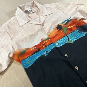 Kennington LTD Tropical Hawaiian Beach Aloha Sunset Short Sleeve Men's L